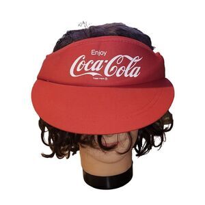 Vintage Coca-Cola Visor Unisex Red‎ White Made In USA 80s Summer Casual